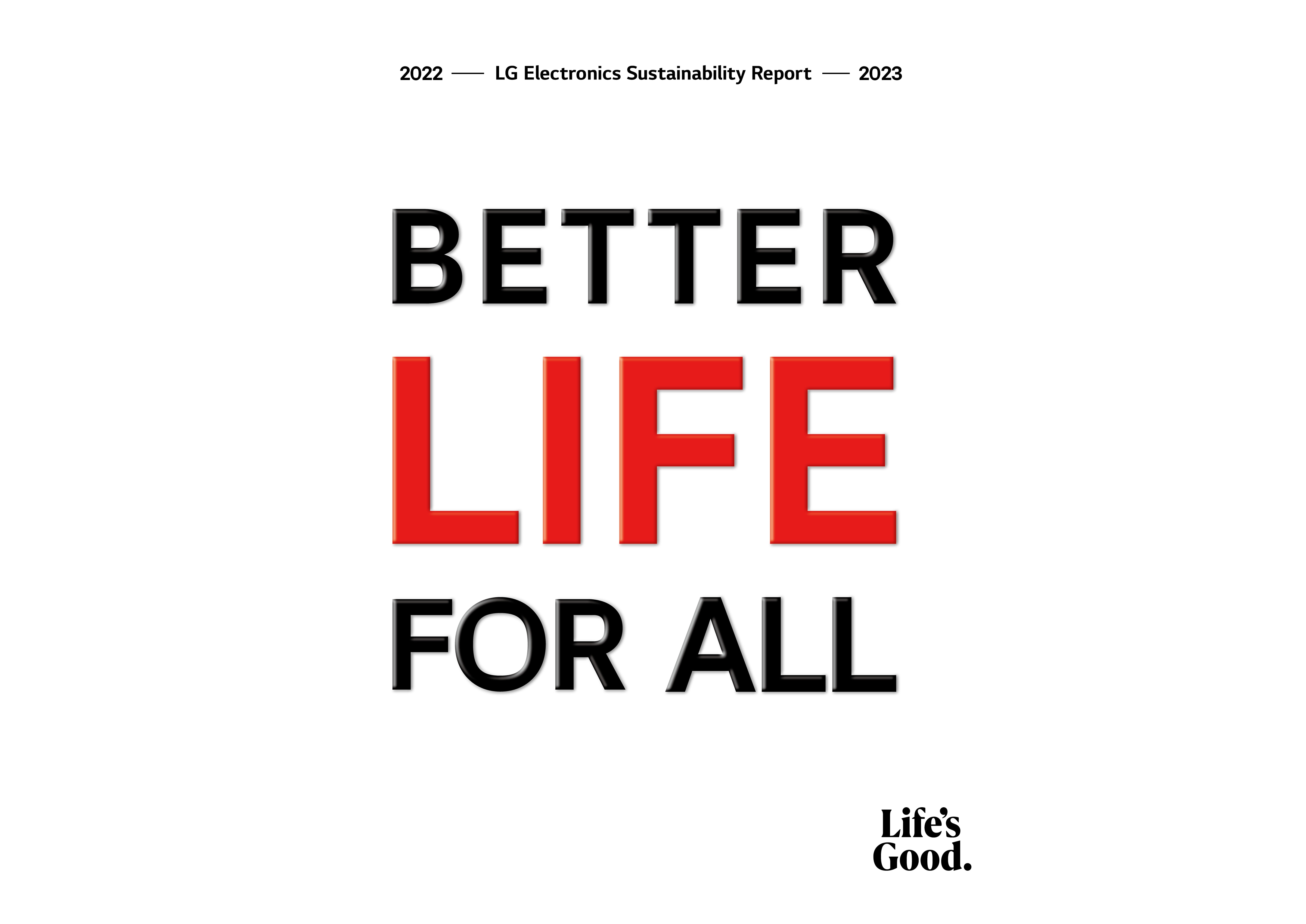 LG 2022-2023 Sustainability report Better Life for ALL